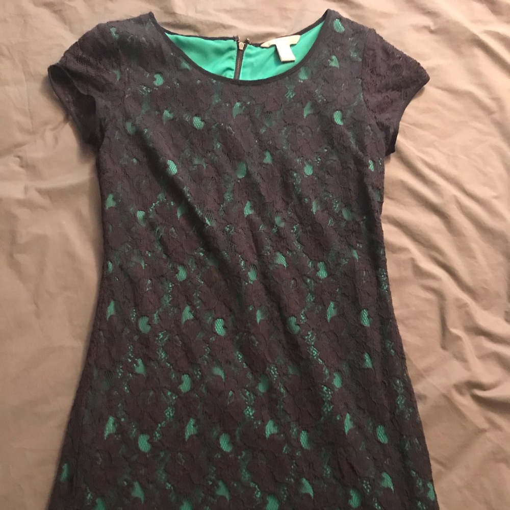 NavyBlue/Green Banana Republic Lace Dress